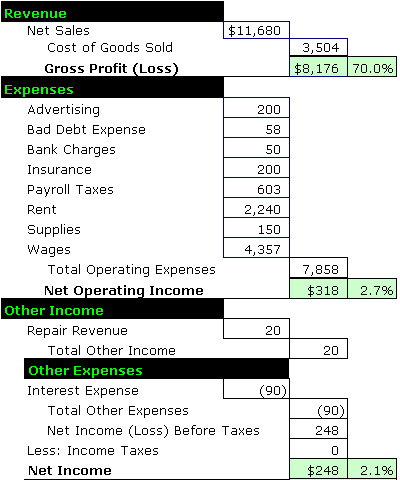 Income Statement Example|Earnings Statement